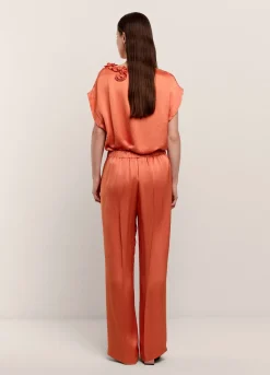 Outlet Summum Shimmery Long Trousers Orange