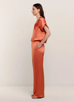 Outlet Summum Shimmery Long Trousers Orange
