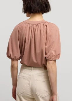 Fashion Summum Shimmery Lurex Top Pink