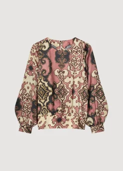 Sale Summum Shimmery, Smocked Top Pink