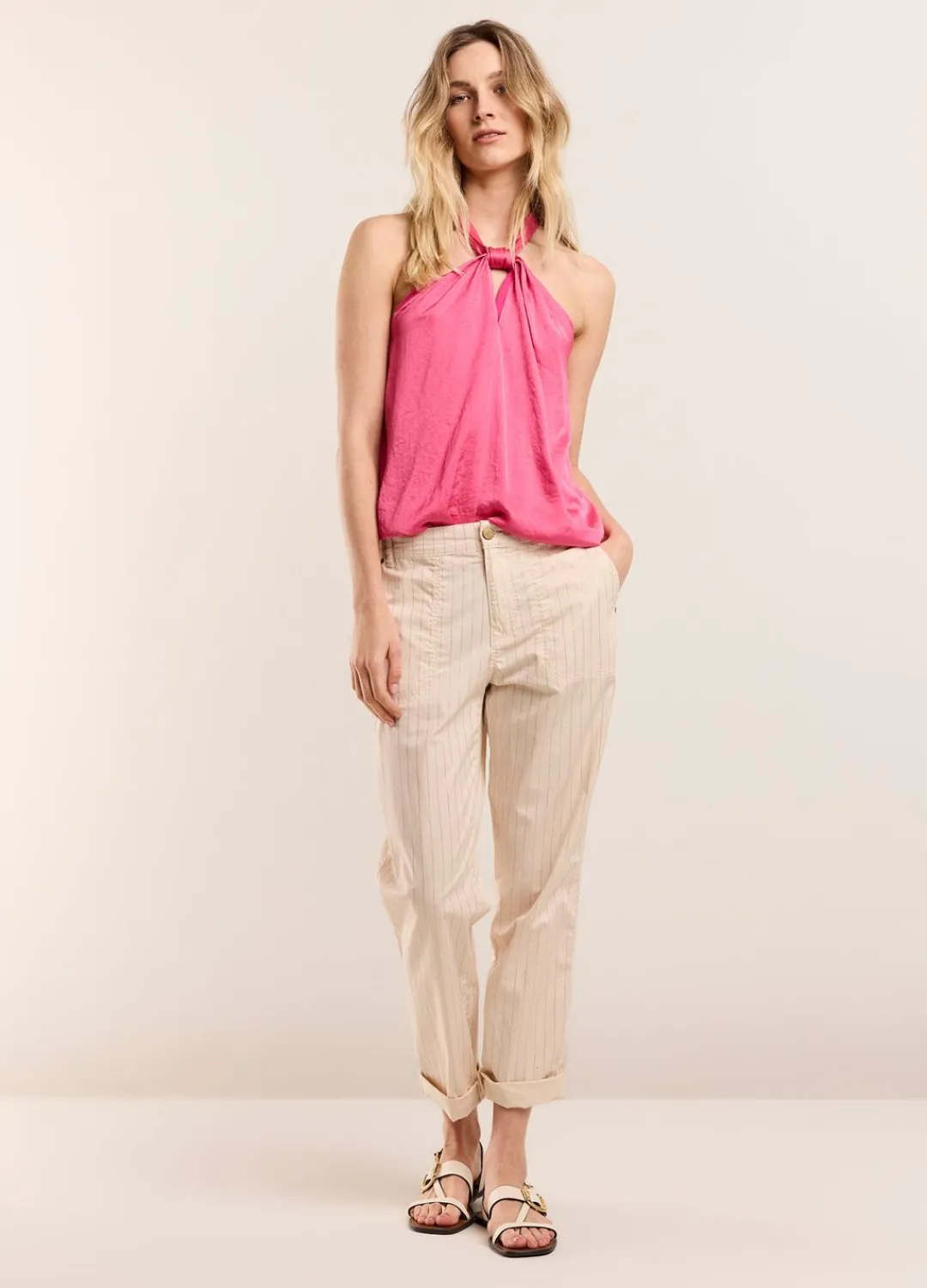 Discount Summum Shiny Halter Singlet Pink