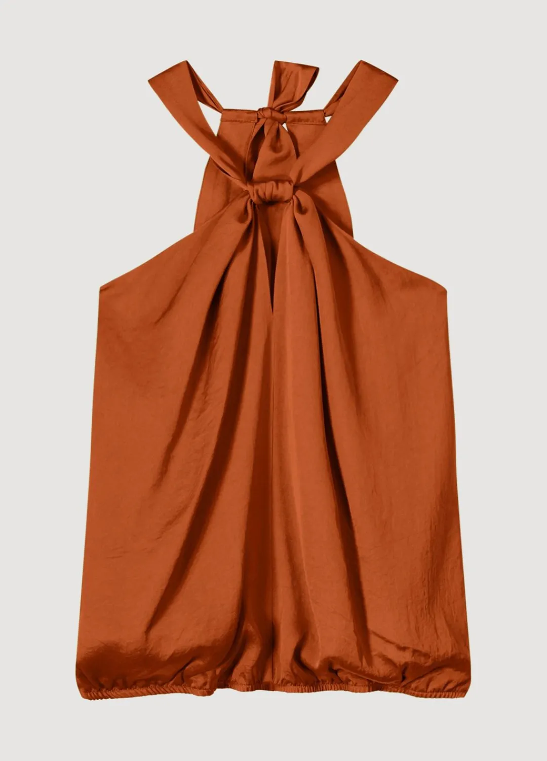 Fashion Summum Shiny Halter Singlet Brown