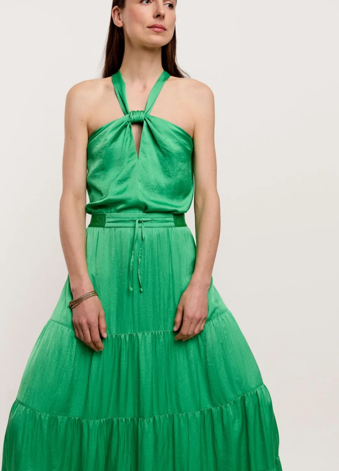 Sale Summum Shiny Halter Singlet Green