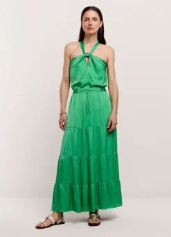 Sale Summum Shiny Halter Singlet Green