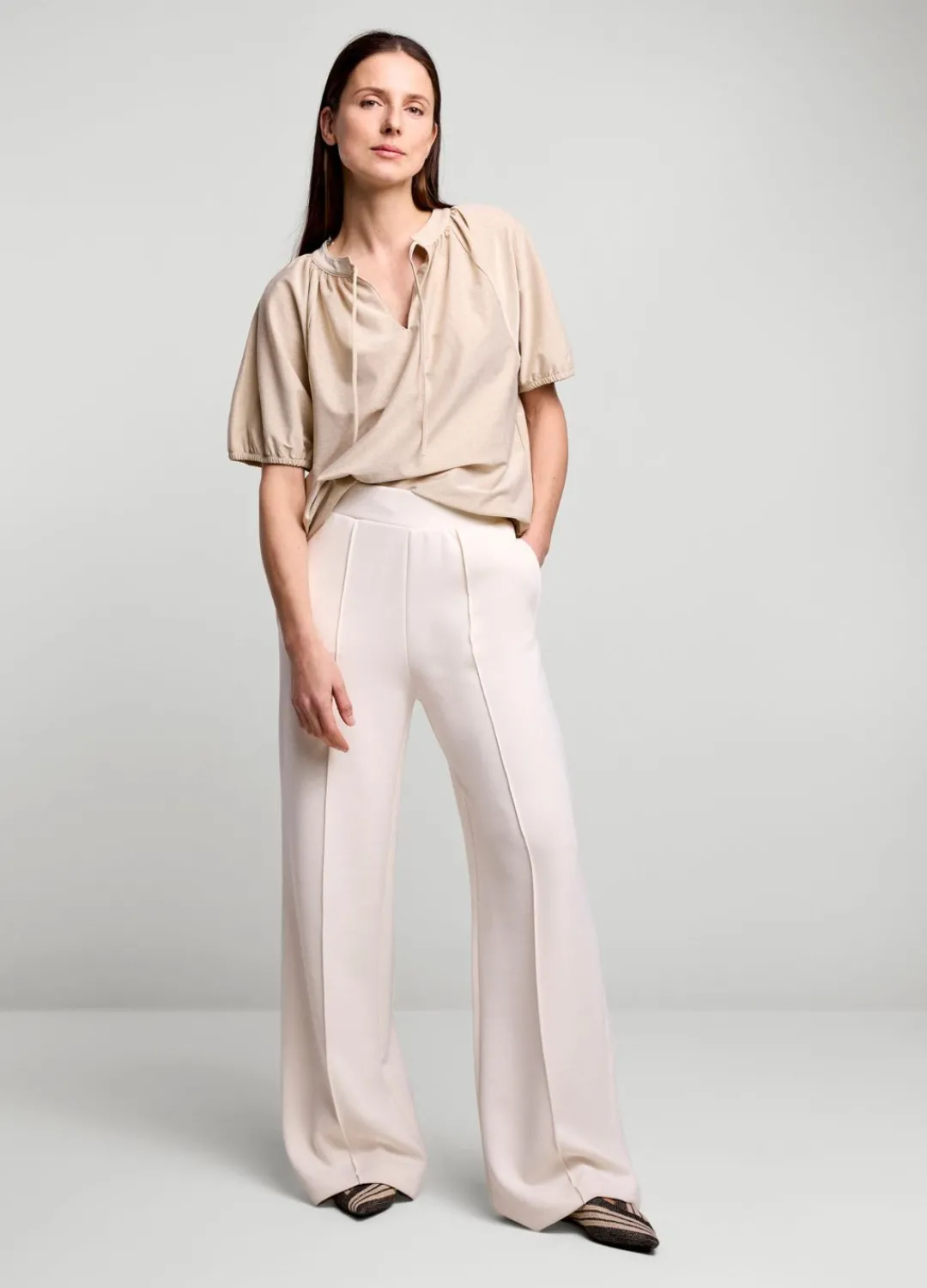 Sale Summum Shiny Lurex Top Creme