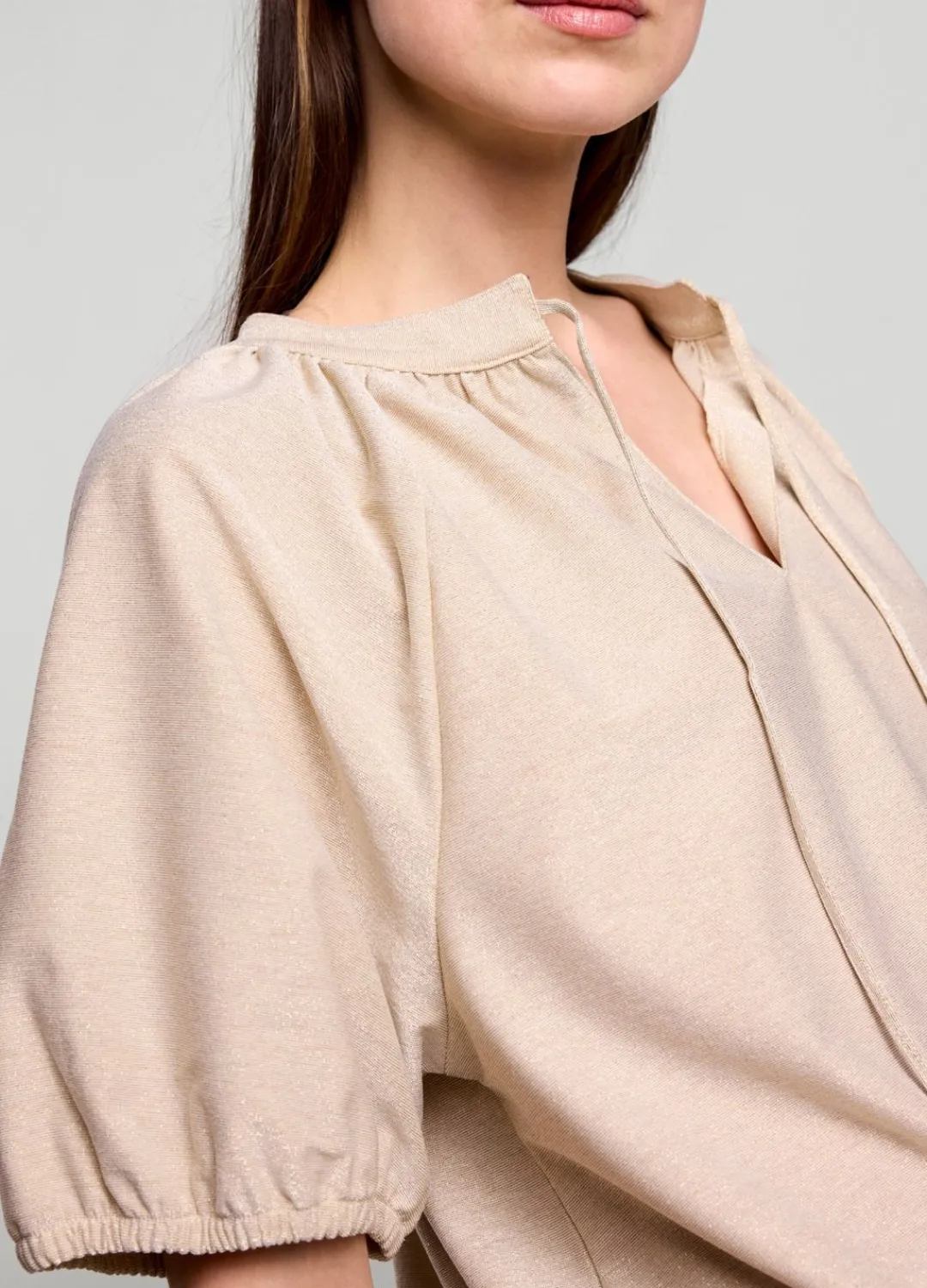 Sale Summum Shiny Lurex Top Creme