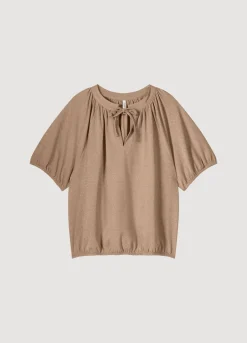 Best Summum Shiny Lurex Top Brown
