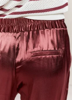 Clearance Summum Shiny Straight-Leg Trousers Red