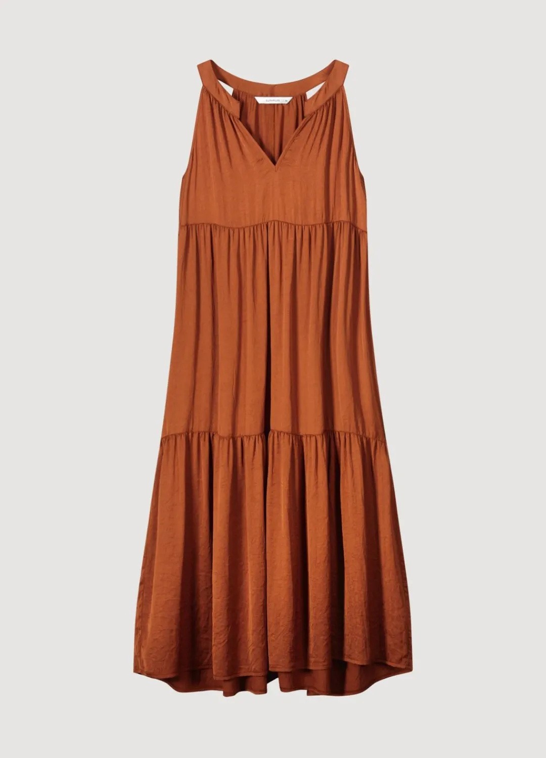 New Summum Shiny Striped Dress Brown