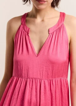 Outlet Summum Shiny Striped Dress Pink
