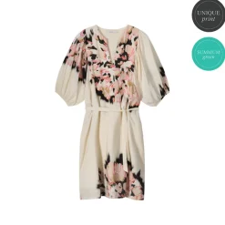 Outlet Summum Short Dress With Print Creme