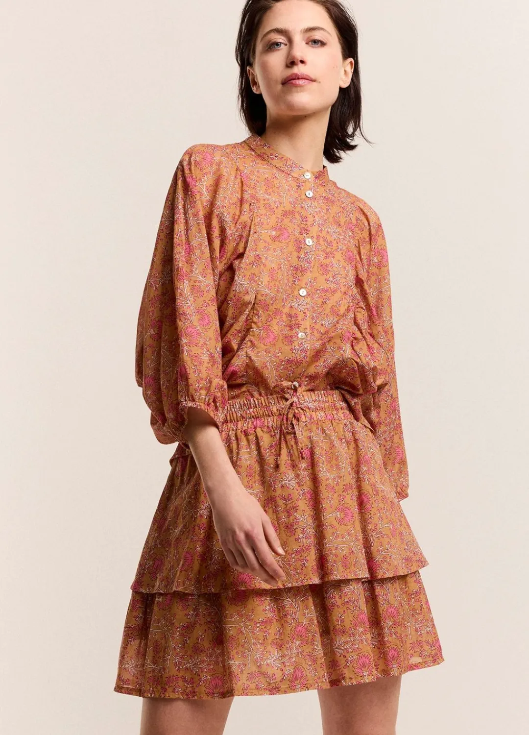 Online Summum Short Skirt With Frills Brown