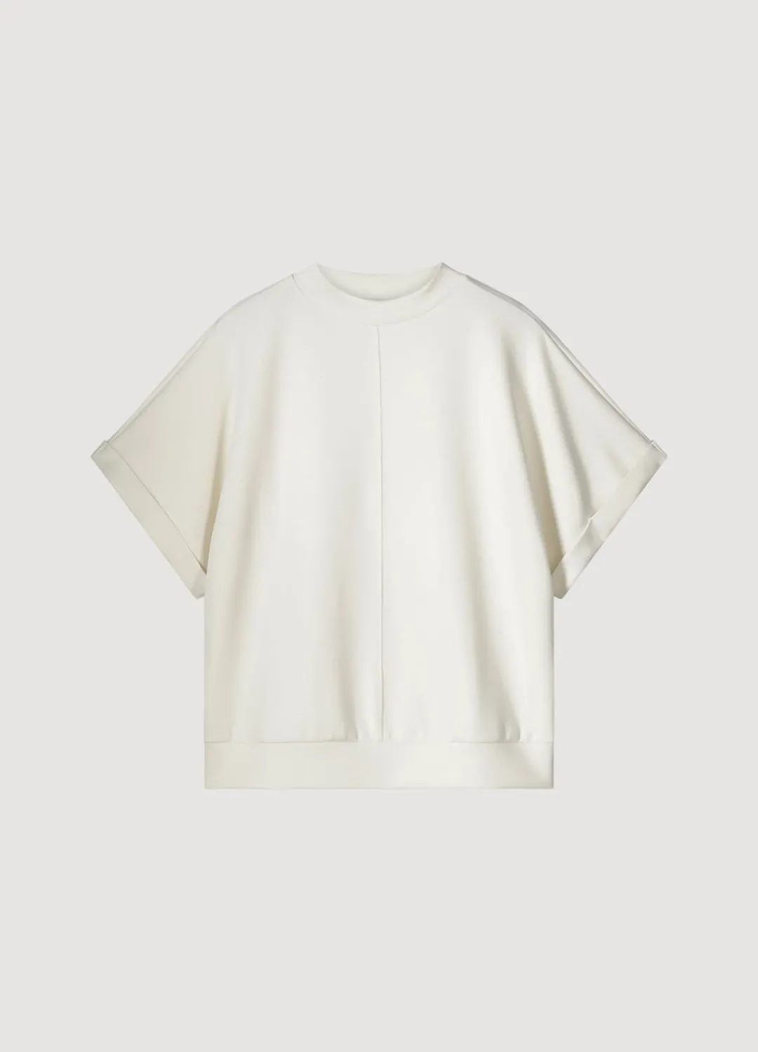 New Summum Short Sleeve Scuba Top Creme