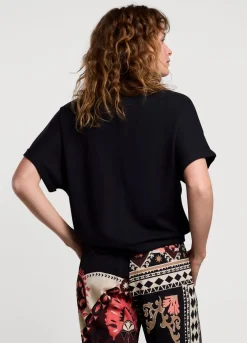 Discount Summum Short Sleeve Scuba Top Black