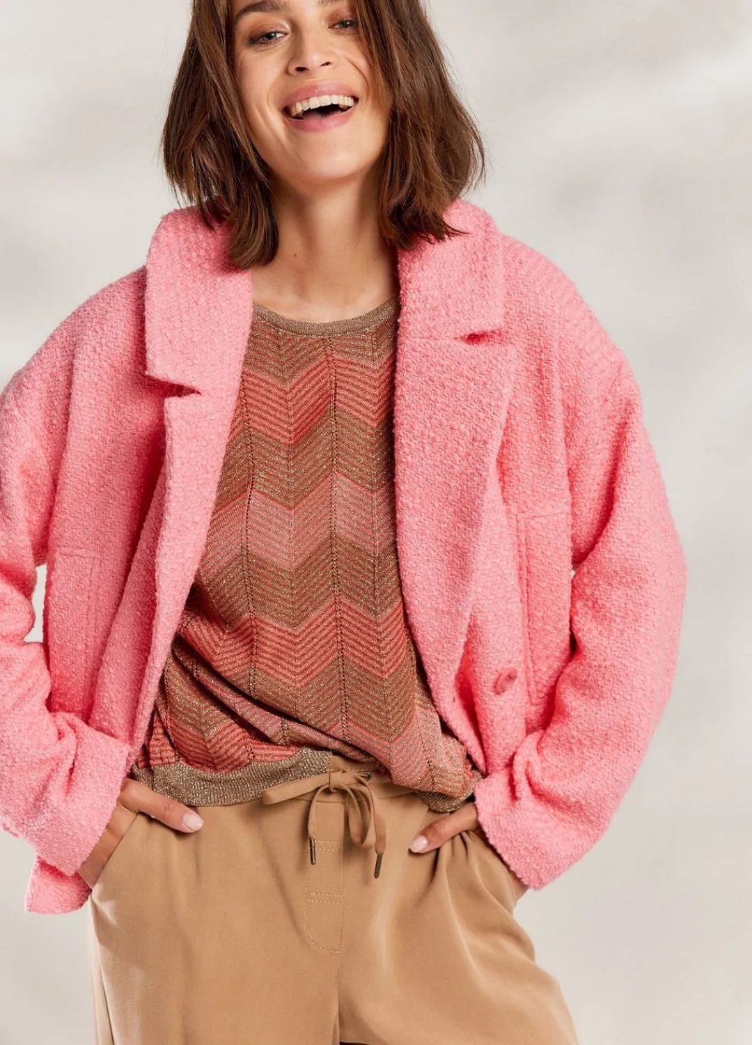 Sale Summum Short Tweed Jacket Pink