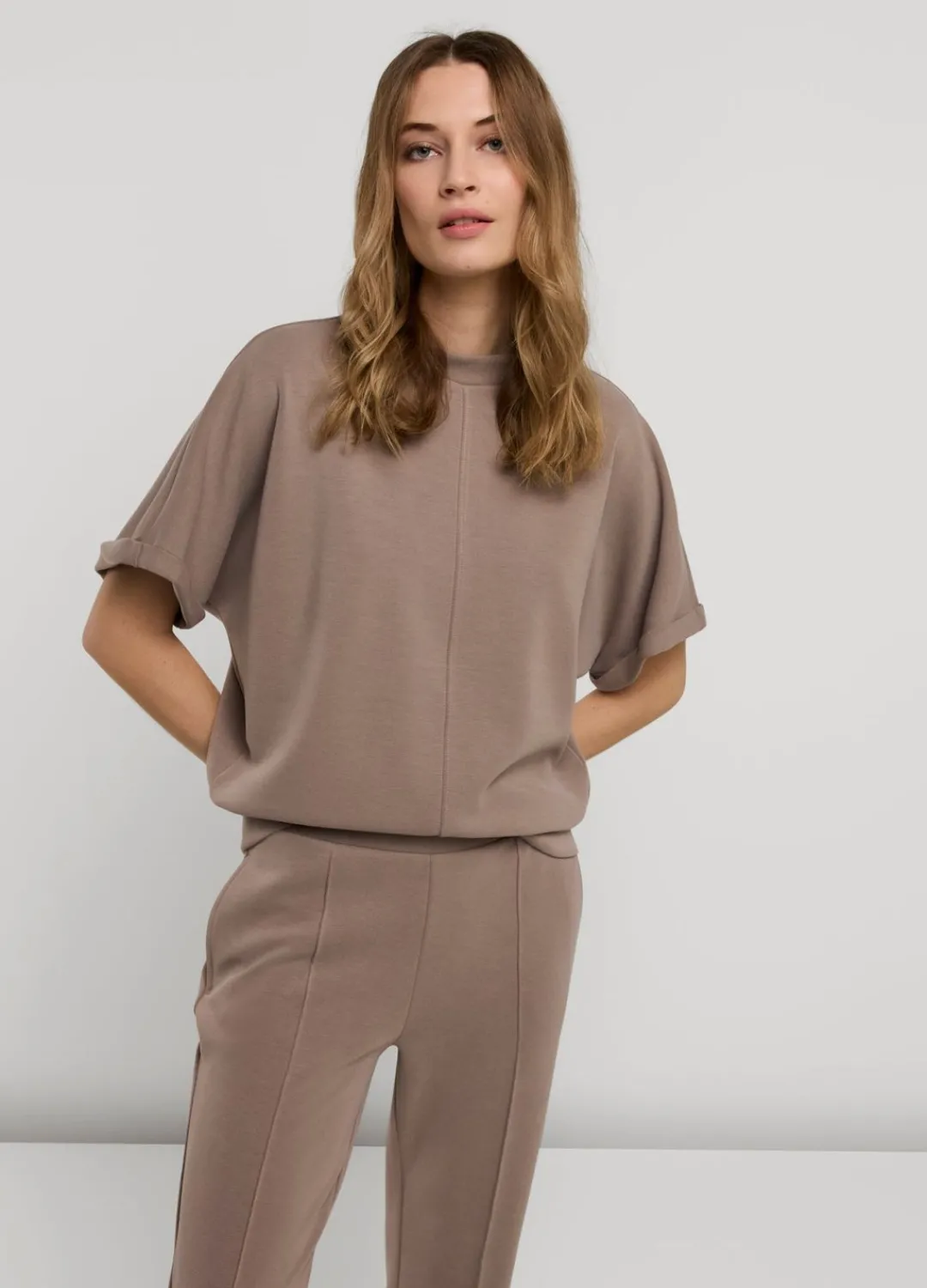 Online Summum Short-Sleeve Scuba Top Grey