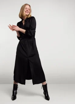Online Summum Silky Touch Button-Down Dress Black