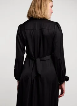 Online Summum Silky Touch Button-Down Dress Black