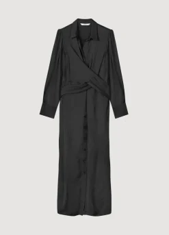 Online Summum Silky Touch Button-Down Dress Black