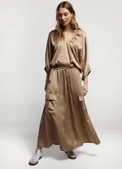 Fashion Summum Silky Touch Cargo Skirt Grey