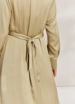 Clearance Summum Silky-Touch Button-Down Dress Green