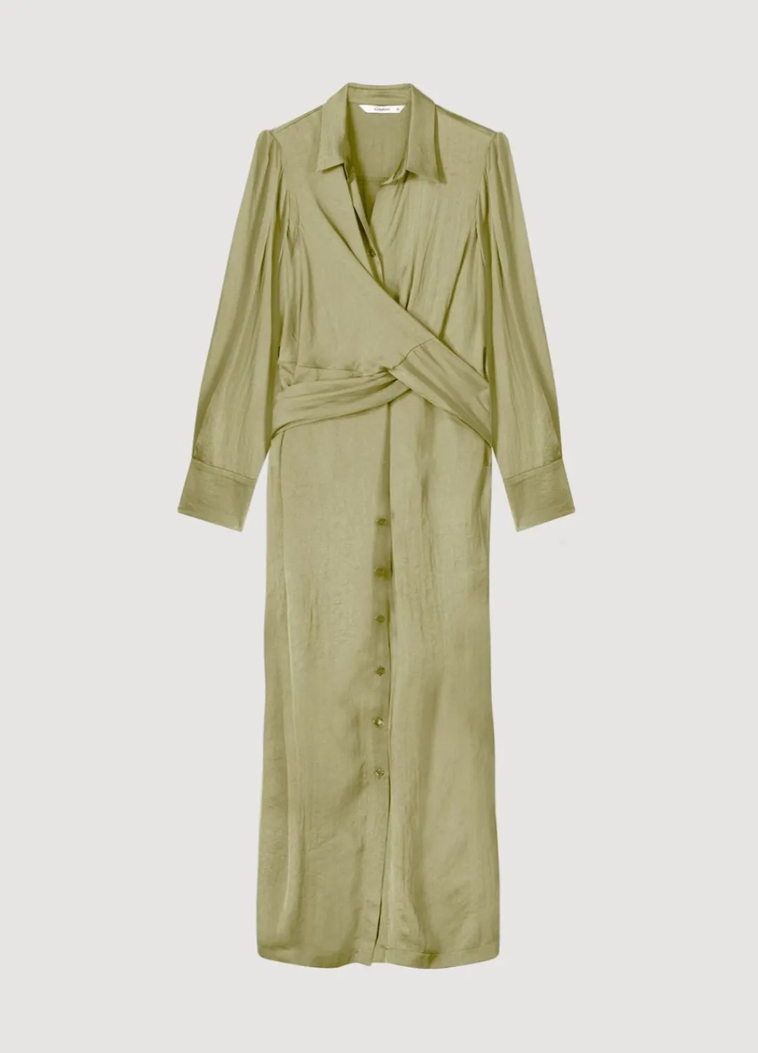 Clearance Summum Silky-Touch Button-Down Dress Green