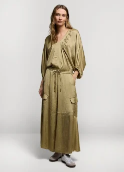 Sale Summum Silky-Touch Cargo Skirt Green