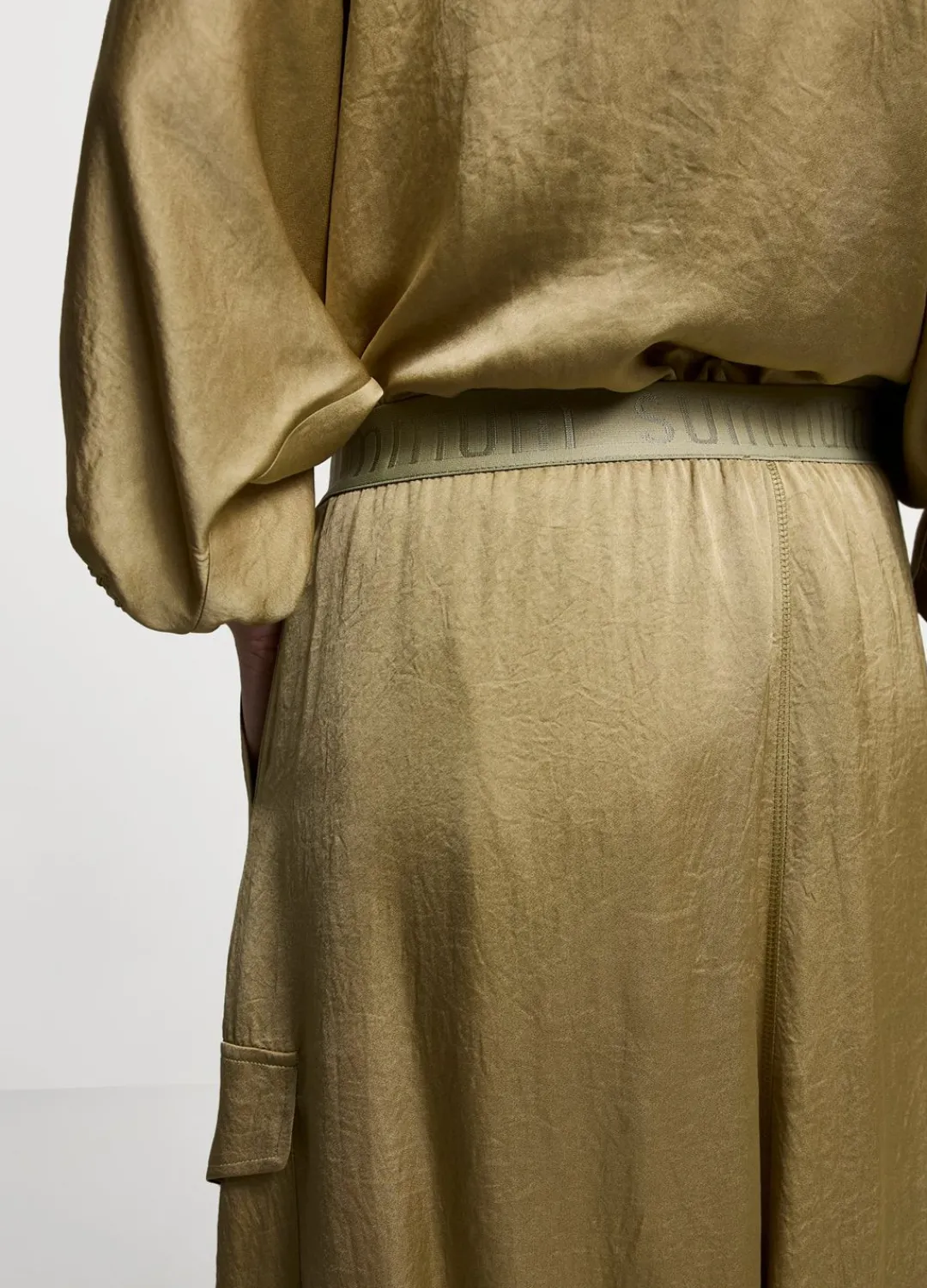 Sale Summum Silky-Touch Cargo Skirt Green