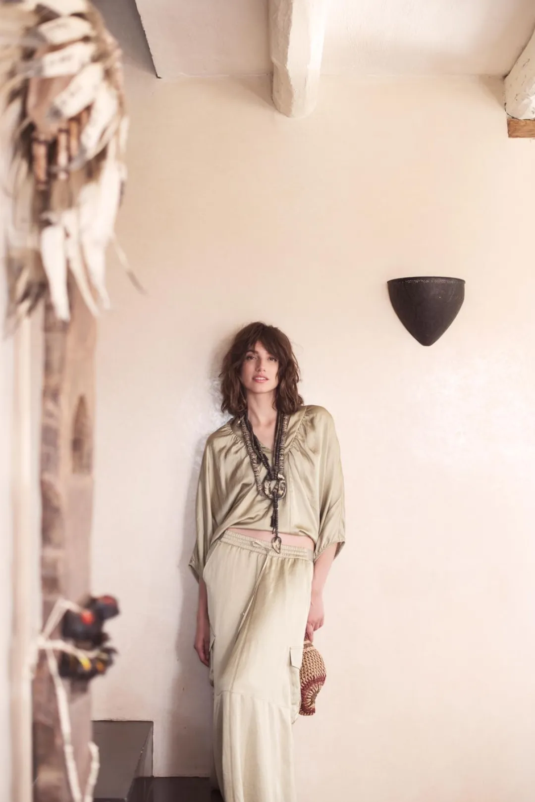 Sale Summum Silky-Touch Cargo Skirt Green