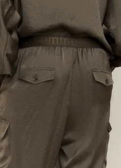 Hot Summum Silky-Touch Cargo Trousers Green