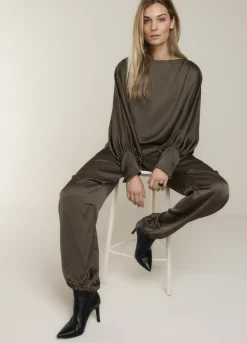 Hot Summum Silky-Touch Cargo Trousers Green