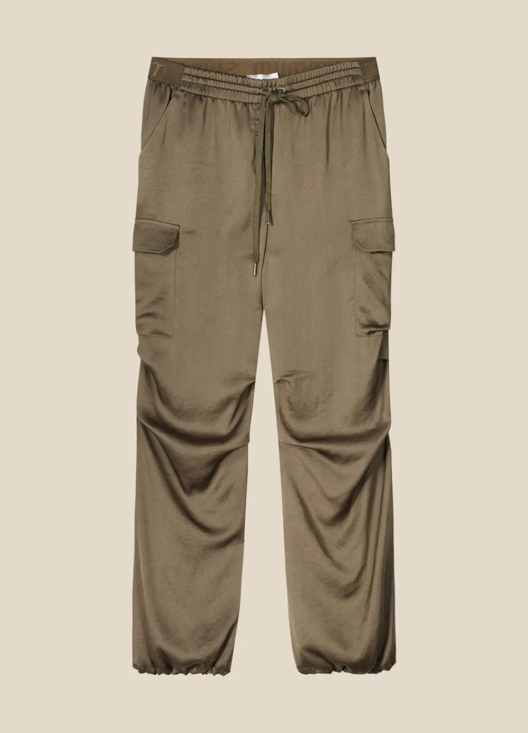 Hot Summum Silky-Touch Cargo Trousers Green