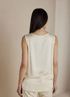 Fashion Summum Singlet Silky Satin Creme