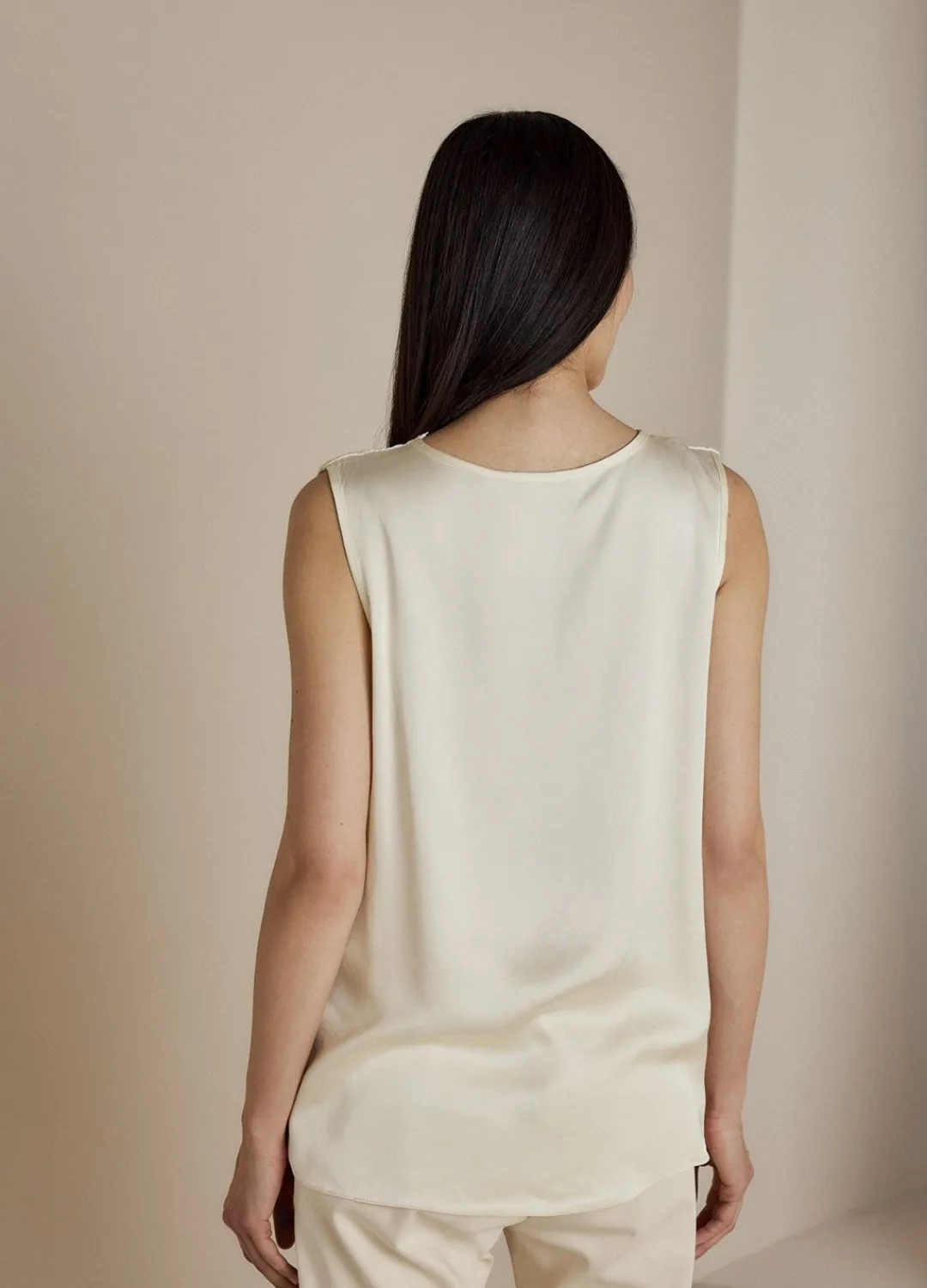 Fashion Summum Singlet Silky Satin Creme