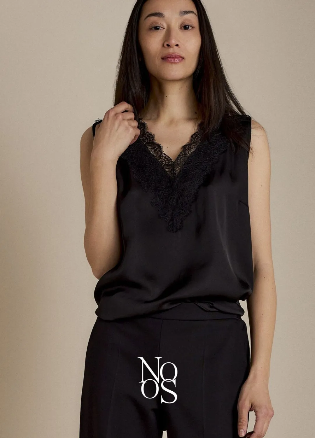 Sale Summum Singlet Silky Satin Black