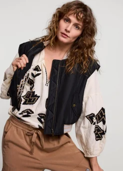 Discount Summum Sleeveless Bomber Jacket Black