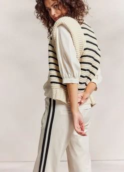 Discount Summum Sleeveless Chunky Cardigan Creme
