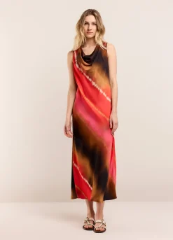 New Summum Sleeveless Faded Print Dress Multicolor