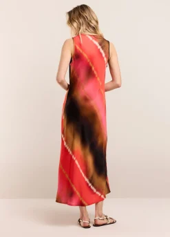 New Summum Sleeveless Faded Print Dress Multicolor