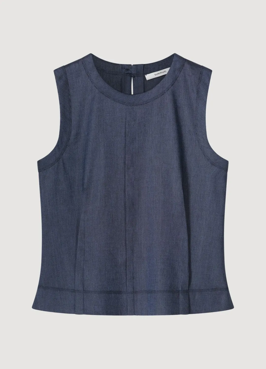 Sale Summum Sleeveless Linen Blend Top Blue