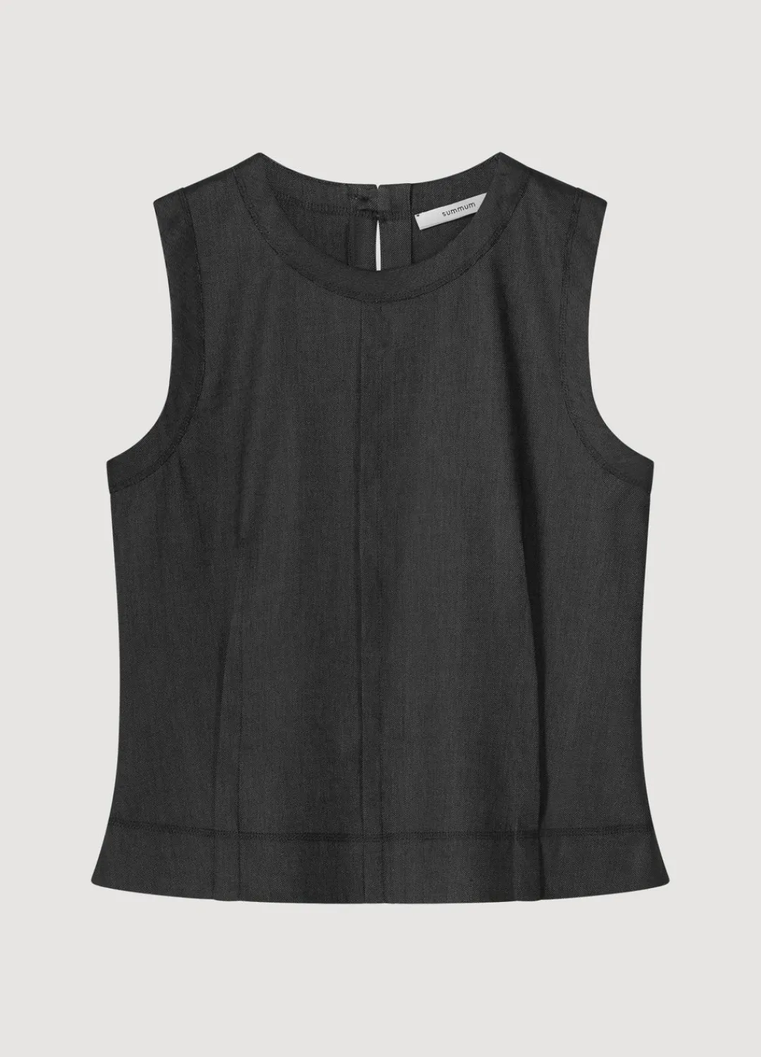 Clearance Summum Sleeveless, Linen-Blend Top Black