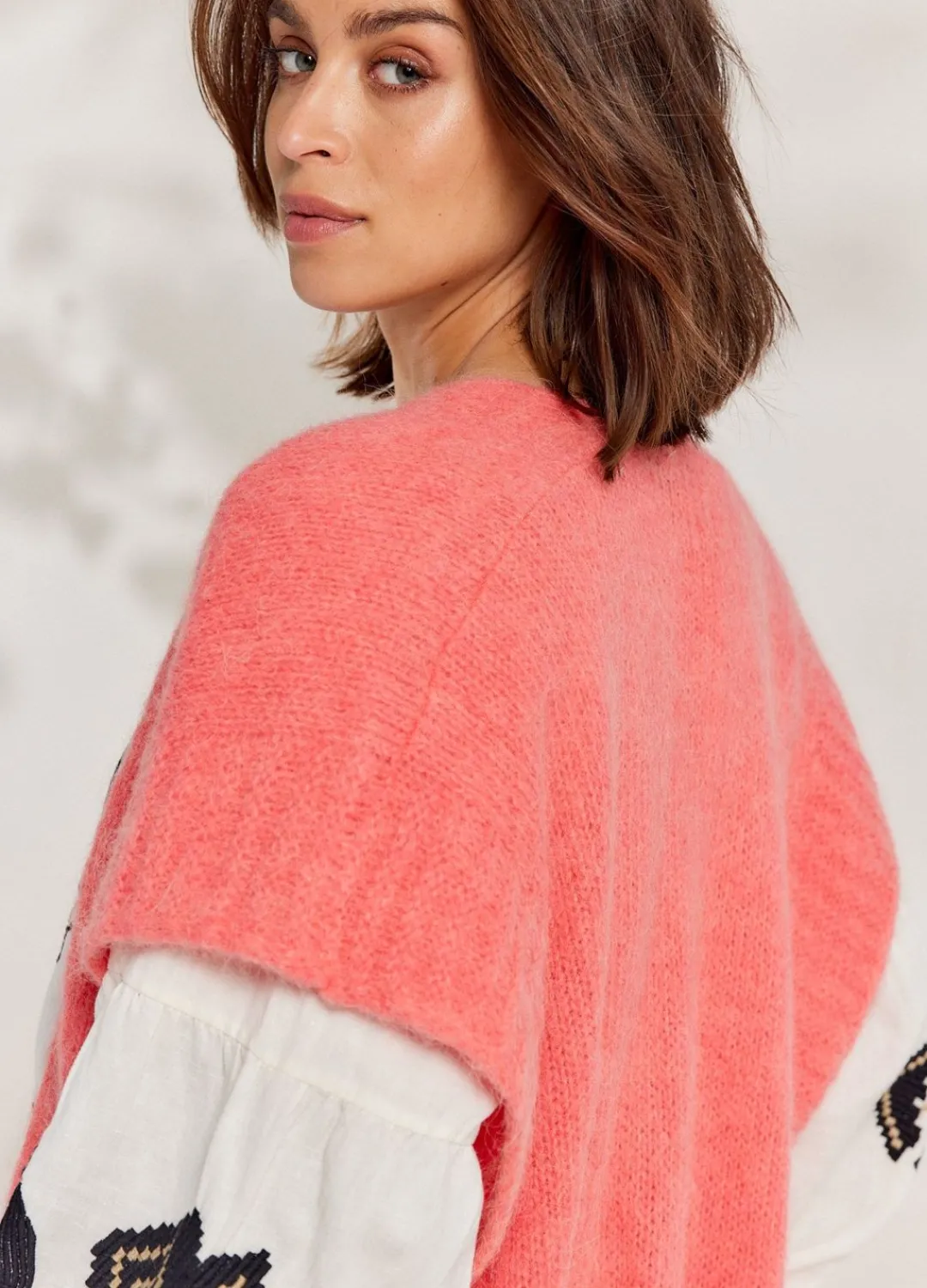 Sale Summum Sleeveless Open Cardigan Pink