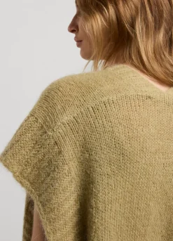 Outlet Summum Sleeveless Open Cardigan Green