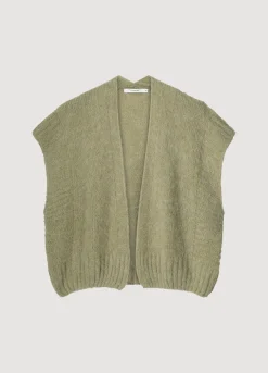 Outlet Summum Sleeveless Open Cardigan Green