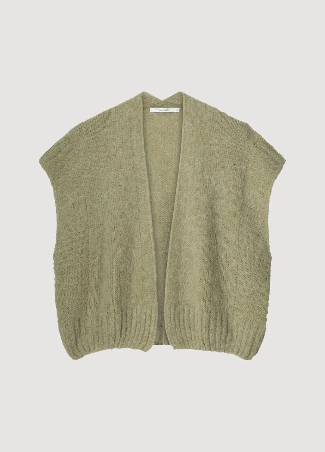 Outlet Summum Sleeveless Open Cardigan Green