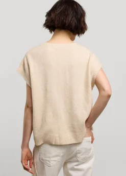 Sale Summum Sleeveless Oversized Jumper Creme