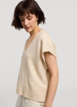 Sale Summum Sleeveless Oversized Jumper Creme