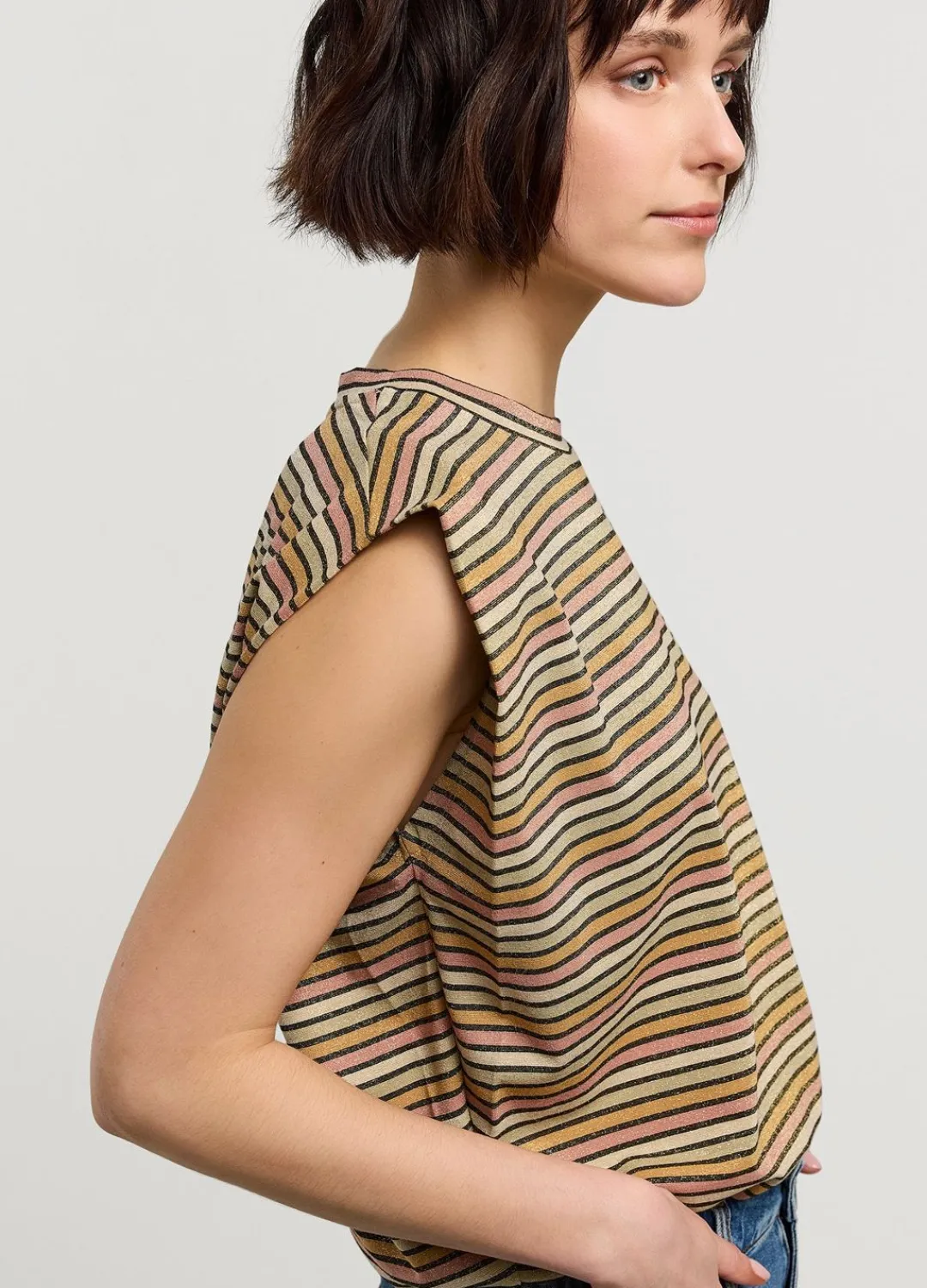 Online Summum Sleeveless Striped Top Multicolor