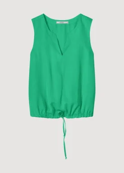 New Summum Sleeveless Top With V-Slit Green