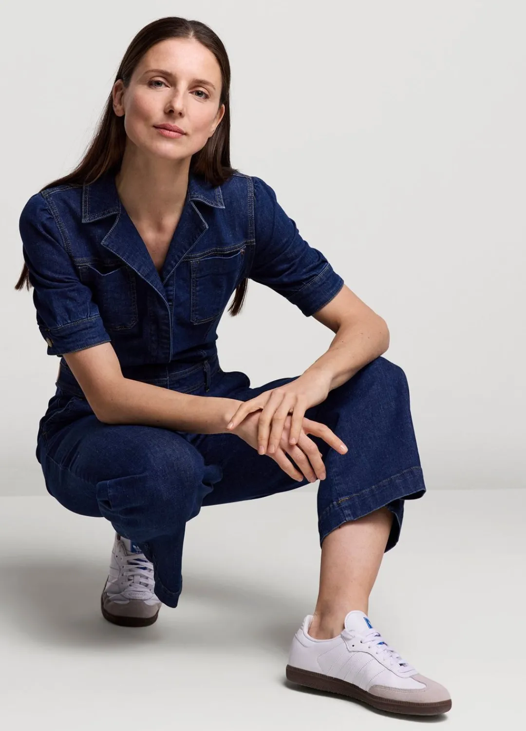 Clearance Summum Slim-Fit Denim Jumpsuit Blue